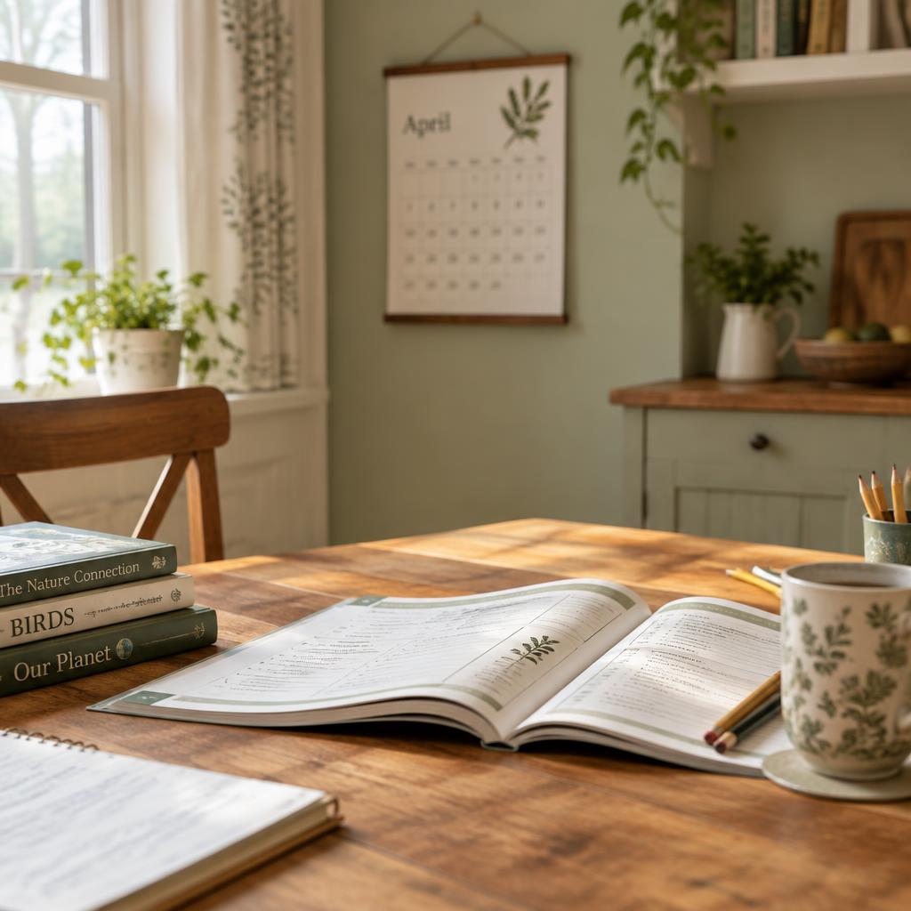 A homeschool table set for the day's lesson