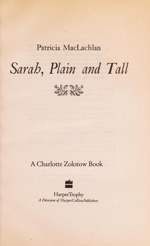 Sarah, Plain and Tall book cover